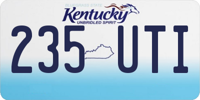 KY license plate 235UTI