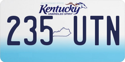 KY license plate 235UTN