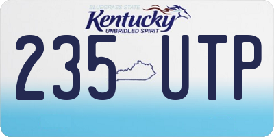 KY license plate 235UTP
