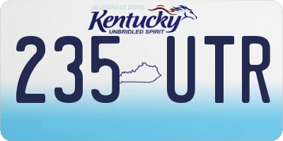 KY license plate 235UTR