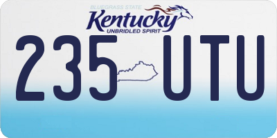 KY license plate 235UTU