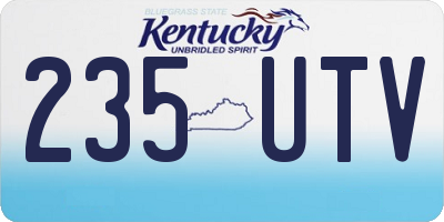 KY license plate 235UTV