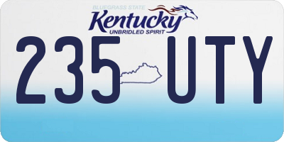 KY license plate 235UTY
