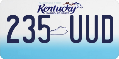 KY license plate 235UUD