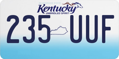 KY license plate 235UUF