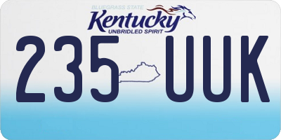 KY license plate 235UUK