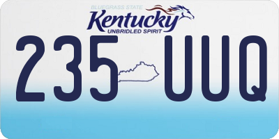 KY license plate 235UUQ