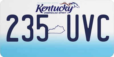 KY license plate 235UVC