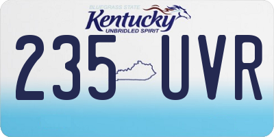 KY license plate 235UVR