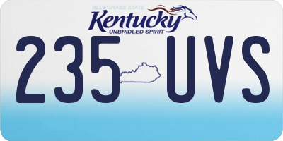 KY license plate 235UVS
