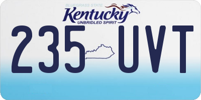 KY license plate 235UVT