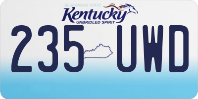 KY license plate 235UWD