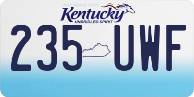 KY license plate 235UWF