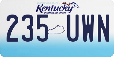 KY license plate 235UWN