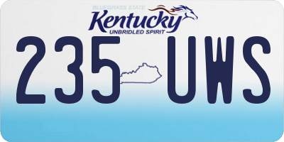 KY license plate 235UWS