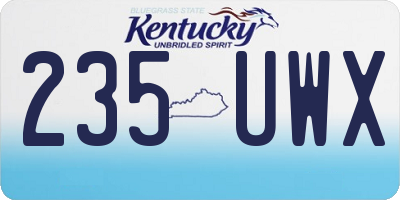 KY license plate 235UWX