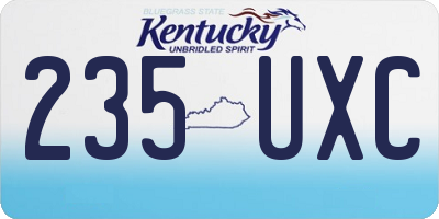 KY license plate 235UXC