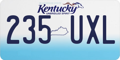 KY license plate 235UXL