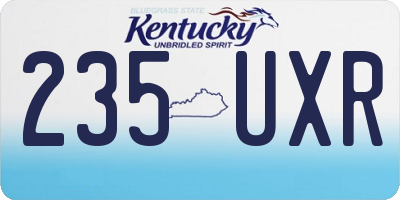 KY license plate 235UXR