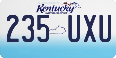 KY license plate 235UXU