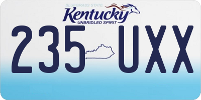 KY license plate 235UXX