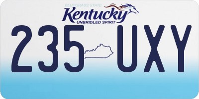 KY license plate 235UXY