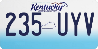 KY license plate 235UYV