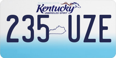 KY license plate 235UZE