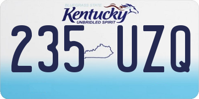 KY license plate 235UZQ
