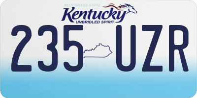 KY license plate 235UZR