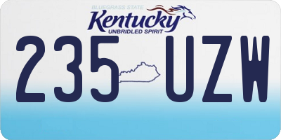 KY license plate 235UZW