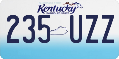 KY license plate 235UZZ