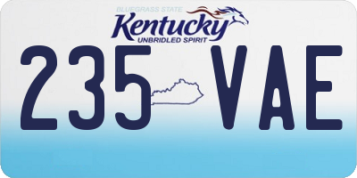 KY license plate 235VAE