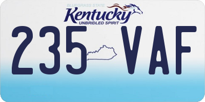 KY license plate 235VAF