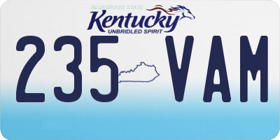 KY license plate 235VAM