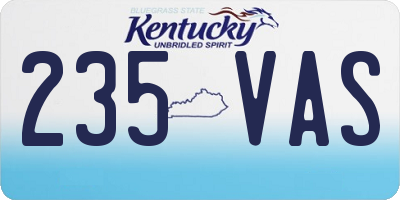KY license plate 235VAS