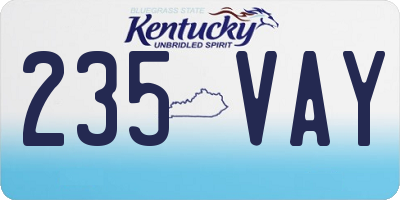 KY license plate 235VAY