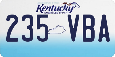 KY license plate 235VBA