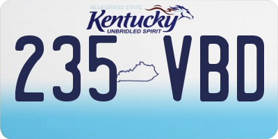 KY license plate 235VBD