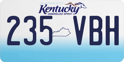 KY license plate 235VBH