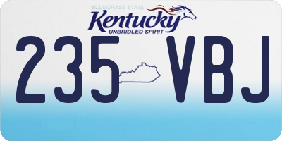 KY license plate 235VBJ