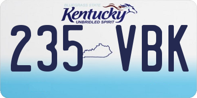 KY license plate 235VBK