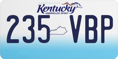 KY license plate 235VBP