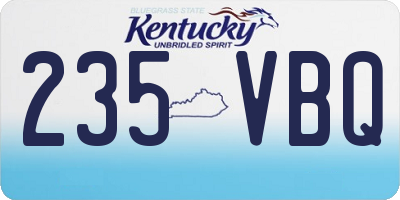 KY license plate 235VBQ