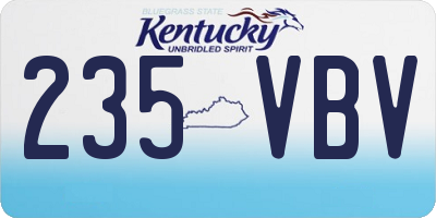 KY license plate 235VBV