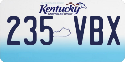 KY license plate 235VBX