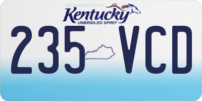 KY license plate 235VCD