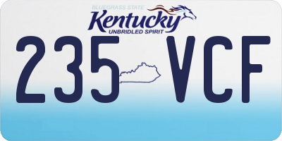 KY license plate 235VCF