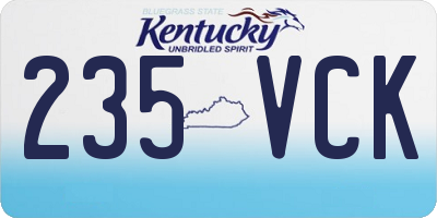 KY license plate 235VCK