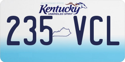 KY license plate 235VCL